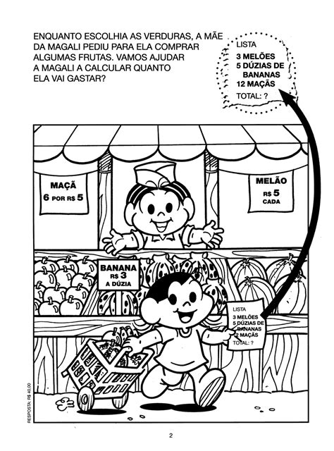 Mundo Infantil Atividades De Matem Tica Turma Da M Nica