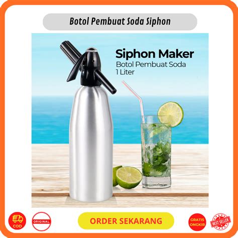 Jual Botol Pembuat Soda Siphon Maker Diy Bartender Co2 1l Shopee