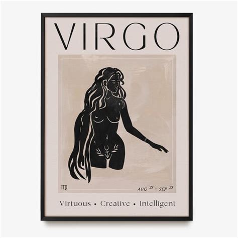 Virgo Wall Art Zodiac Poster Virgo Gift Star Sign Decor Etsy