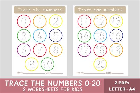 Trace The Numbers 0 To 20 Worksheets Graphic By Let´s Go To Learn