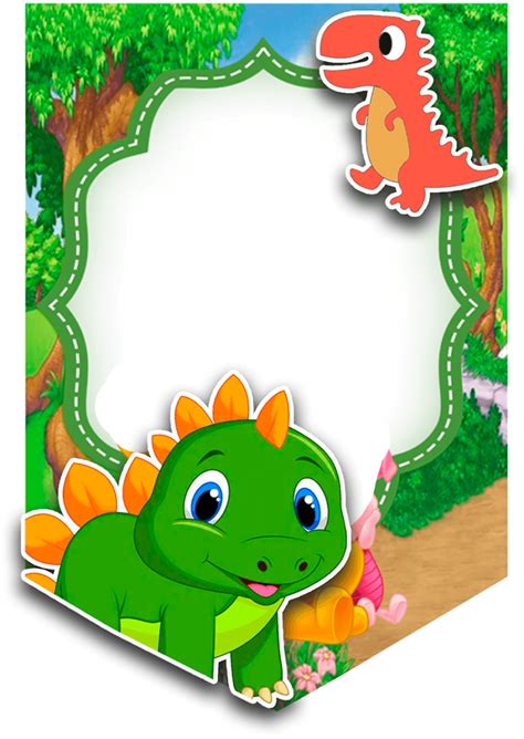 Dinosaurio Topper Stickers Banderines Png Caketopperclick