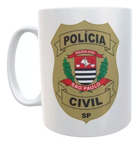 Caneca Polícia Civil Novo Brasão Sp MercadoLivre