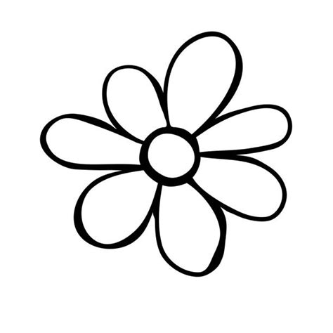 daisy flower outline black cartoon stock illustrations royalty