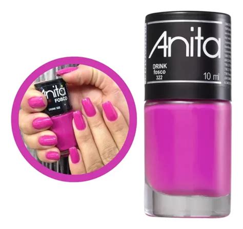 Esmalte Anita Neon Fosco Drink 322 Cremoso Vegano 10ml MercadoLivre