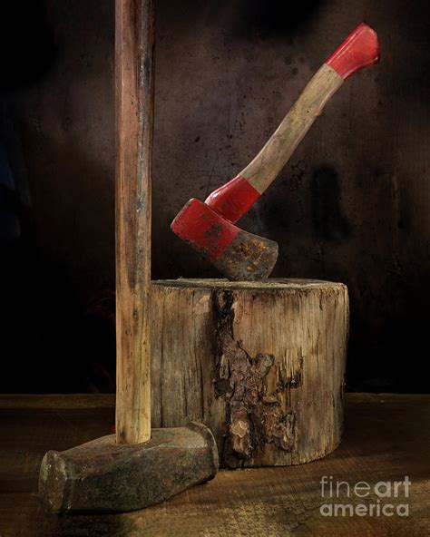 Axe On Wood Block Photograph By Cindy Shebley Fine Art America