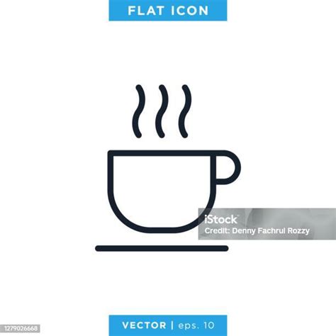 Minuman Panas Ikon Cangkir Kopi Vector Template Desain Ilustrasi Saham