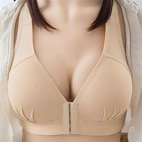 Plus Size Front Closure Push Up Bra L Beige In 2021 Push Up Bra Bra Seamless Bra