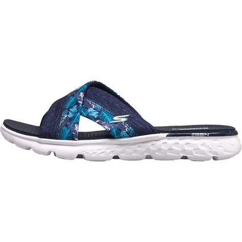 Buy Skechers Womens On The Go 400 Tropical Cross Band Slide Sandals Navy