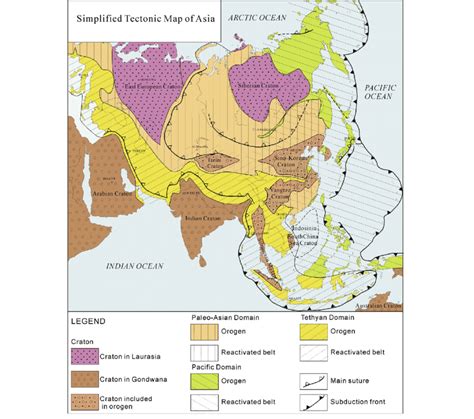 A Simplified Tectonic Map Of Asia Download Scientific Diagram