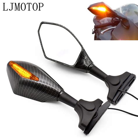 Espejos Laterales Universales Para Motocicleta Intermitentes Led