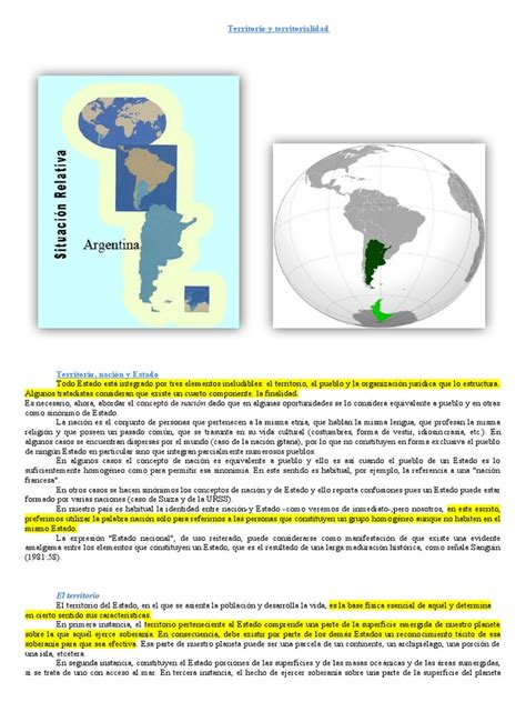 Componentes del Territorio Nacional | PDF | Nación | Estado (política)