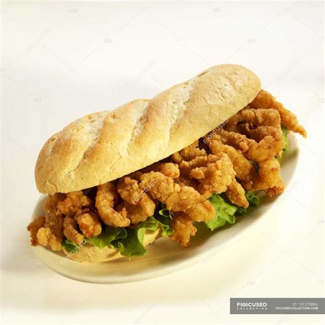 Fried Clam Strip Sandwich — product, carbohydrates - Stock Photo ...