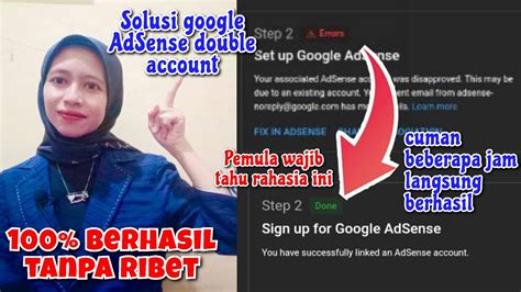 PEMULA WAJIB TAHU RAHASIA CARA MENGATASI GOOGLE ADSENSE DOUBLE ACCOUNT