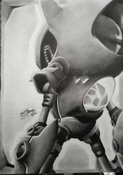 Metal Sonic by me, pencil and paper : fanart