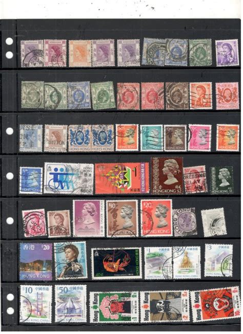 Hong Kong Collection On Stock Sheet Mint Used Asia Hong Kong Stamp