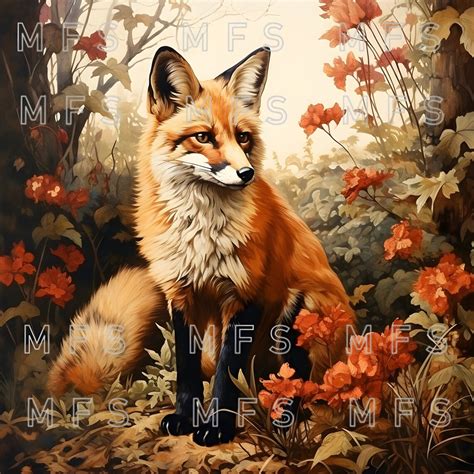 Vintage Fox Painting Clipart 20 High Quality Jpg's - Etsy