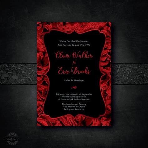 Black And Red Wedding Invitation Templates