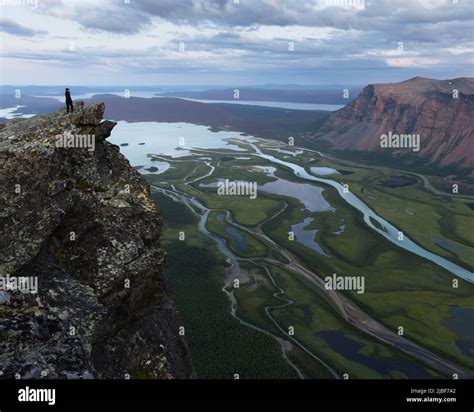 Young woman hiking in Rapa Valley, Sweden Stock Photo - Alamy