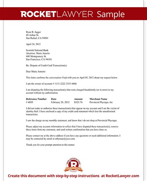 Dispute Fraudulent Credit Card Transaction Letter Check Credit Score