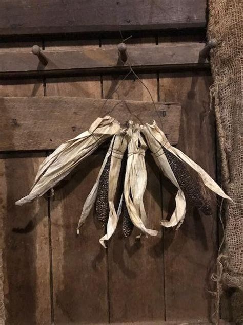 Primitive Dried Corn Cobs Peg Hanger Homestead Door Keep Fall Etsy