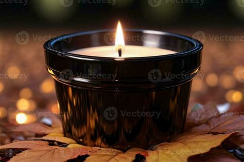 Photo of the candle and fall leaves wallpaper 29998551 Stock Photo at ...