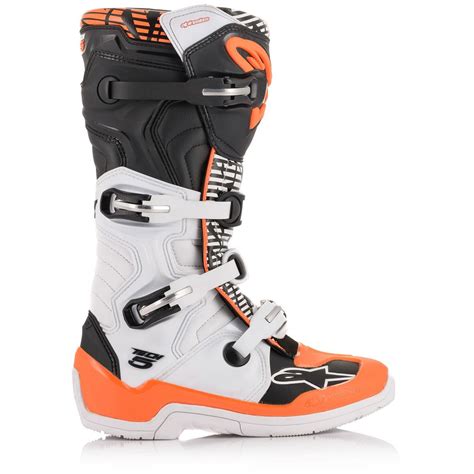 Alpinestars Tech 5 Boots White Black Orange Fluo Sixstar Racing