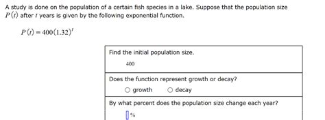 Solved A Study Is Done On The Population Of A Certain Fish Chegg