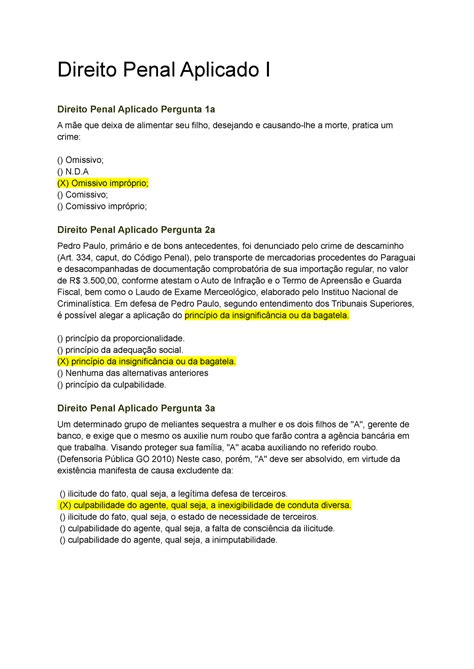 Direito Penal Aplicado I Direito Penal Aplicado I Direito Penal