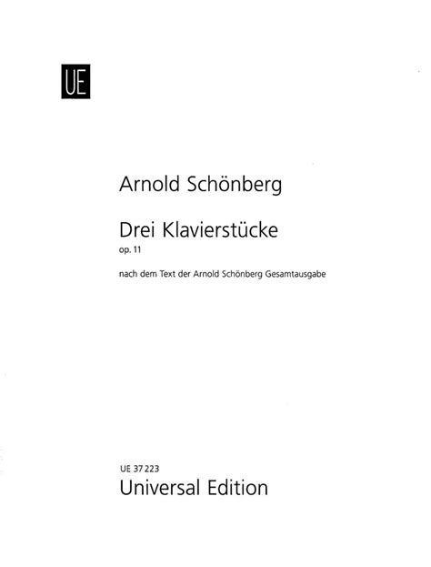 Drei Klavierstücke op 11 von Arnold Schönberg im Stretta Noten Shop