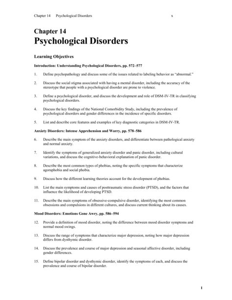 Chapter Psychological Disorders