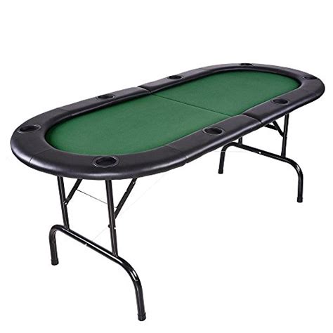 AW Foldable Poker Table w/Leg 72x32x30 8 Player Texas Holdem Game Table ...