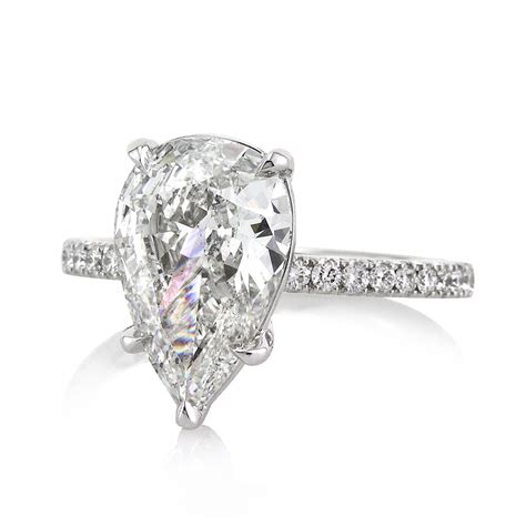 3 46ct Pear Shaped Diamond Engagement Ring Mark Broumand