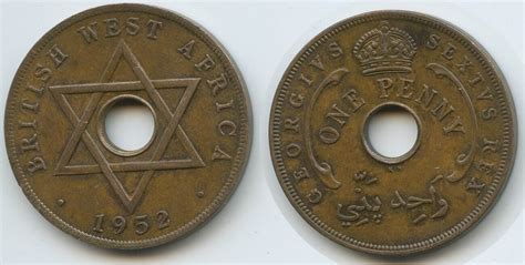 Britisch Westafrika One Penny Penny Kn G King Georg Vi