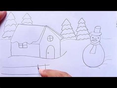 Winter season drawing/how to draw winter season/winter season easy ...