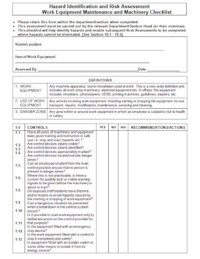 FREE 10 Equipment Maintenance Checklist Samples Heavy Preventive