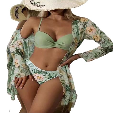 Qxiuxip Pla A Stroje K Pielowe Floral Twist Niskiej Talii Bikini