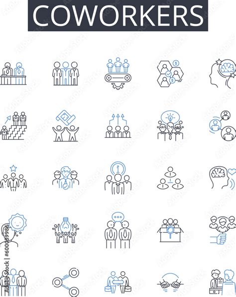 Coworkers Line Icons Collection Peers Associates Colleagues