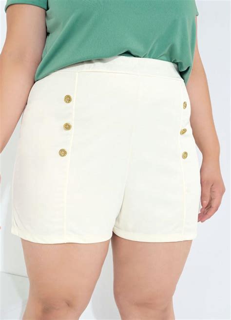 Short Off White Es Plus Size Marguerite