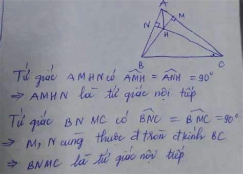 Cho Tam Giác Abc Nhọn đường Cao Bm Và Cn Cắt Nhau Tại H Chứng Minh