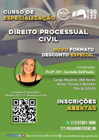 Fdsbc Direito Processual Civil Inscri Es Abertas Para