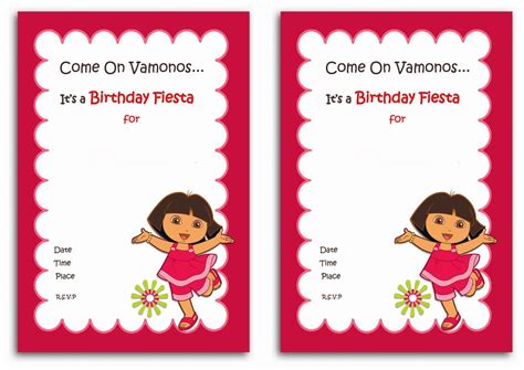 Dora The Explorer Party Invitation Printable