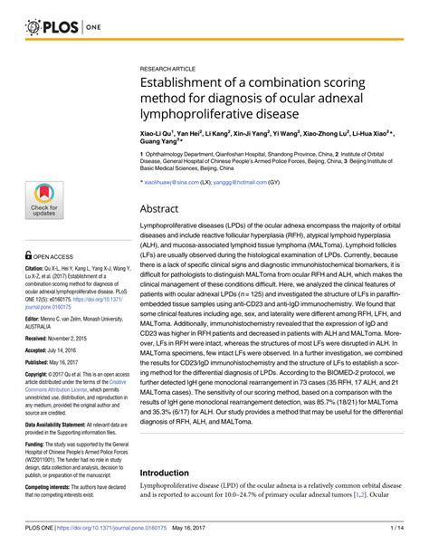 (PDF) Establishment of a combination scoring method for diagnosis of ...