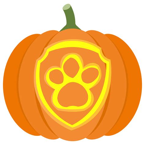 Paw Patrol Shield Pumpkin Stencil | Free Printable Papercraft Templates