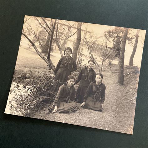 Yahooオークション 古写真 1937年卒業 福岡女学校 セーラー服 女学