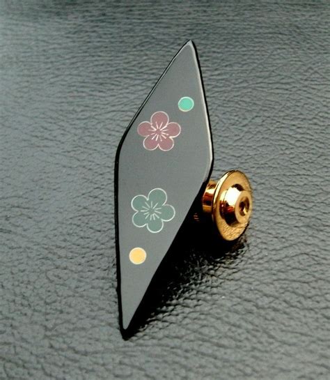 Cloisonne Tie Tack Floral Hat Pin Japanese Art Japanese Lacquer Ume