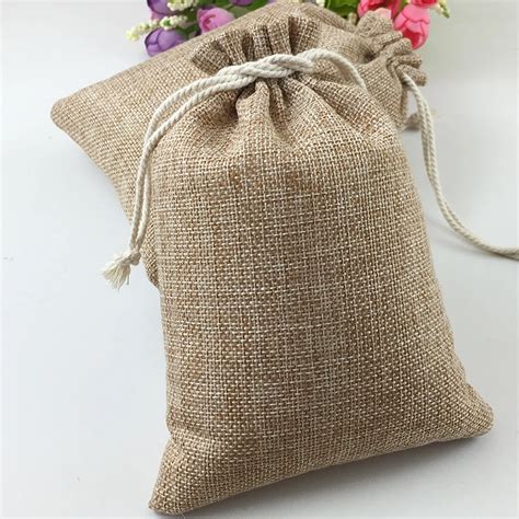 10x14cm 50pcs Cotton Drawstring Bag Jute Bags Small Bags For Women Food