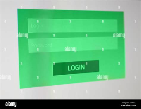 login  password  monitor screen stock photo alamy