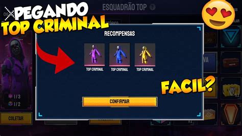 PEGANDO TOP CRIMINAL MUITO FACIL EVENTO ESQUADRÃO TOP FREE FIRE