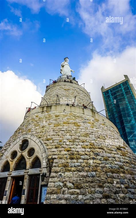 Harissa Our Lady Of Lebanon Marian Shrine Pilgrimage Site Monument View