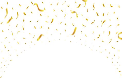 Confetti and foil background PNG. Realistic golden ribbon and confetti ...